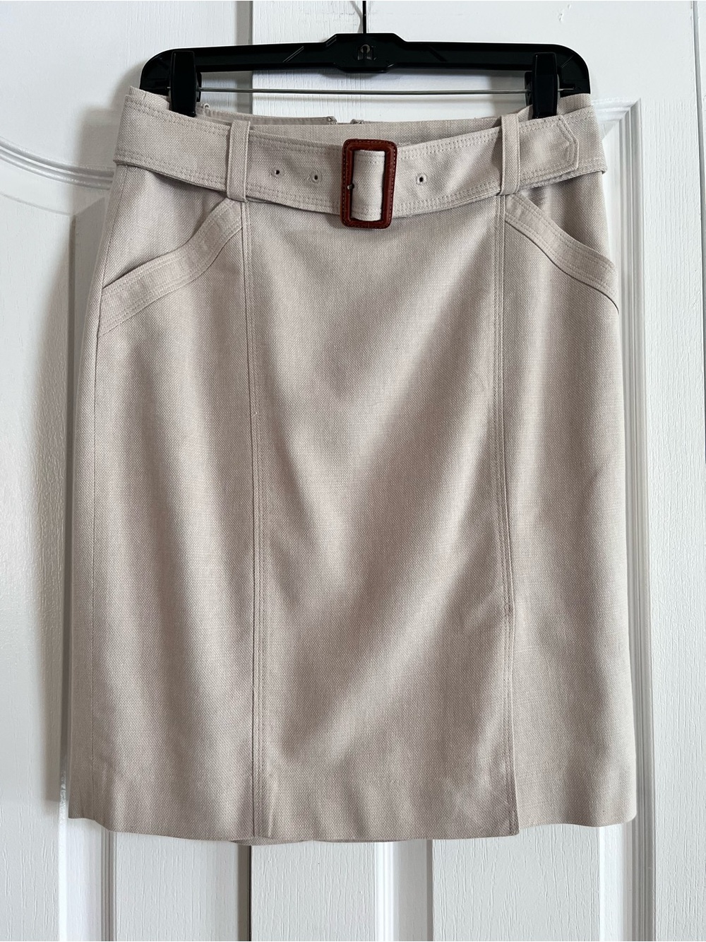 The Limited lined tan belted pencil skirt 6